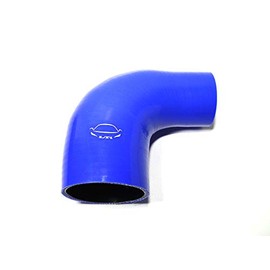 TenkeAuto - Acoplador reductor de codo reforzado de 4 capas de alto rendimiento de 2.5 a 3.5 pulgadas ID 90 grados manguera de silicona turbo/intercooler/tubería (AZUL 2.5 a 3.5 pulgadas)