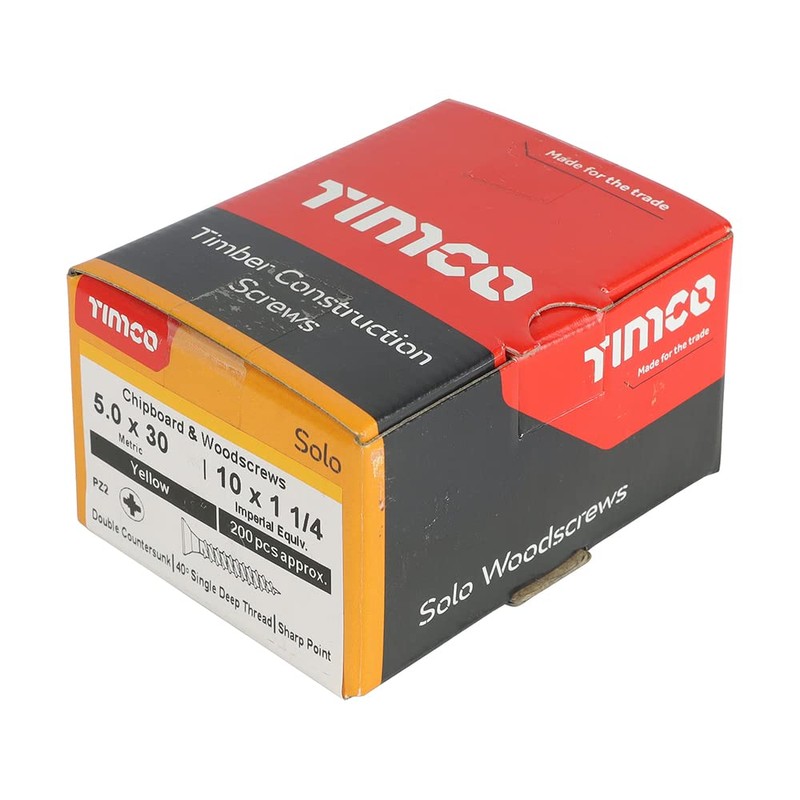 TIMCO Solo Chipboard & Woodscrews - Gold - 5.0 x