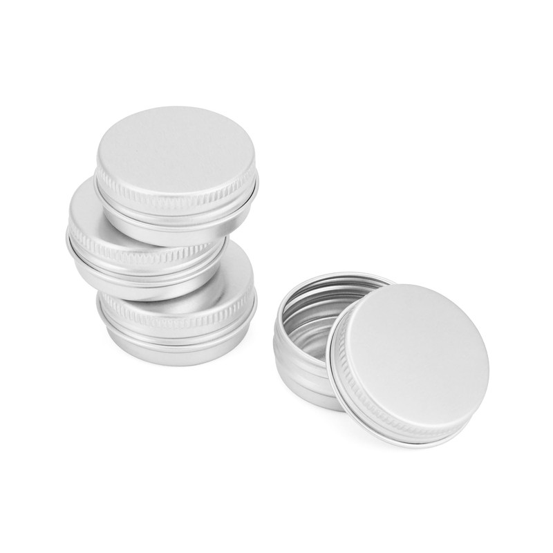 QWORK Pack of 30 Aluminium Cream Jars with Lid, Round