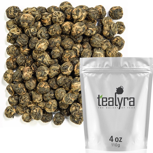 Tealyra - Black Dragon Pearls - Yunnan Special Black Tea - Loose Leaf Tea - Premium Tea - Bold Caffeine - Organically Grown - 110g (4-ounce)