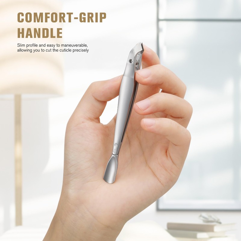 FERYES Cuticle Clipper with Cuticle Pusher & Storage Pouch, Portable