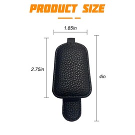 zipelo Sunglasses Holders for Car Sun Visor, 2PCS Magnetic Leather Vehicle Glasses Hanger Clip for Ticket Card, Auto Interior Eyeglass Organizer Accessories, Universal for SUV Sedan Truck (Black)