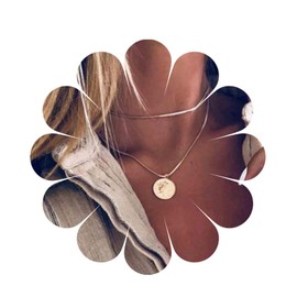 Yheakne Boho Layered Coin Necklace Choker Gold Locket Pendant Necklace Round Disc Necklace Vintage Snake Chain Necklace Jewellery for Women and Girls