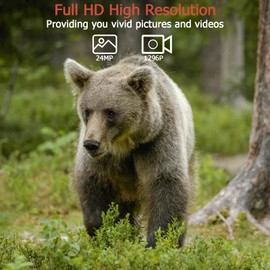 Folgtek Wildlife Camera 24MP 1296P Night Vision Camera with Motion Activation, IP66 Waterproof, 0.3s Trigger Time for Hunting, Wildlife Surveillance, Nature Observation