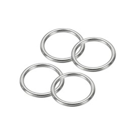 PATIKIL Anillos en O Metálicos sin Costura de 1.6", Paquete de 4 Anillos Redondos Pesados de Acero Inoxidable 304 para Macramé, Manualidades DIY, Hardware, 5x40mm