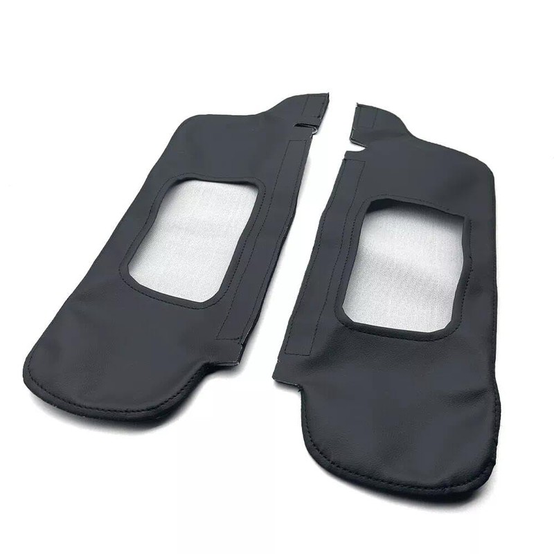 FAMUGOS 2PCS Black Leather Sun Visor Cover Replacement for Ford