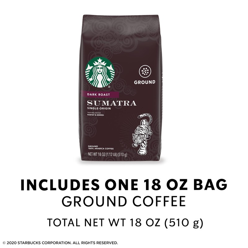 Starbucks Dark Roast Ground Coffee — Sumatra — 100% Arabica