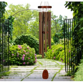 Woodstock Wind Chimes for Outside, Garden, Patio, Porch and Outdoor Decor (32") Pachelbel Canon Chime Bronze Wind Chime Gifts (PCCB)