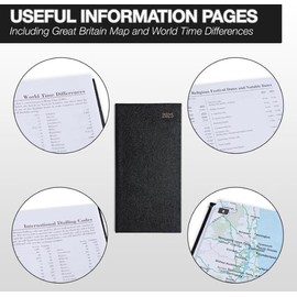 Morgan's Direct 2025 Slim Diary Two Weeks to View Planner with Hard Cover | Black