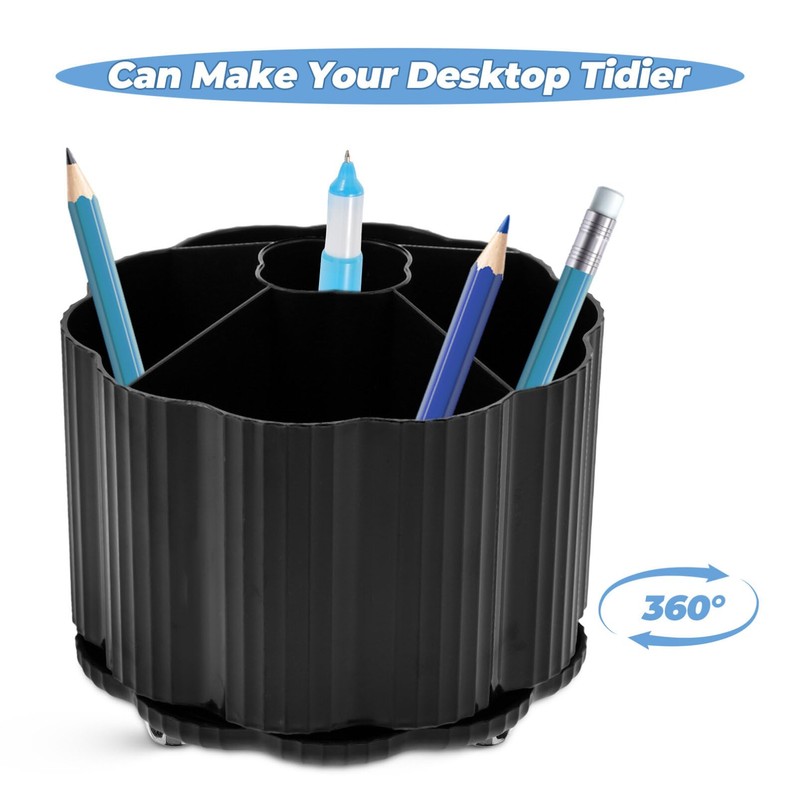 COHEALI Small Makeup Organizer Rotating Pen Holder Storage Box for