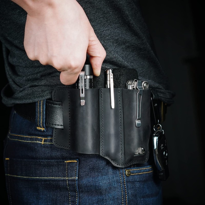 VIPERADE PJ29 Multi-Tool Sheath for Belt, Leather EDC Pocket Organizer