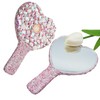 Frinnovan Large Rhinestone Handheld Mirror Heart Bling Sparkle Cosmetic Dazzling