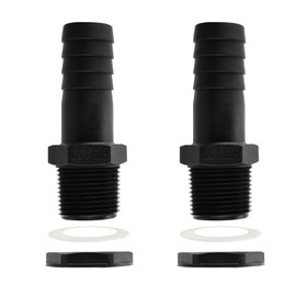 Set of 2 Water Butt Connector Set, Rain Butt Connector, 1 Inch, Tank Feed-Through with Nozzle and Seal for Rain Butt, Water Tanks, Cisterns (2 Pieces Tank Feed-Out)
