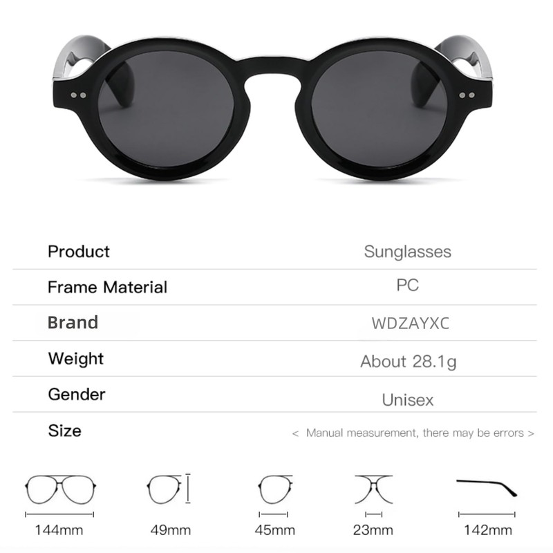 WDZAYXC Round Polarized Sunglasses with Thick Frame for Men and