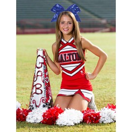 2 PCS 8" Christmas hair bows,Large Sequins Cheer Hair Bows Glitter Cheer Bows Ponytail Holder Elastic Band Handmade for Cheerleaders Teen Girls College Sports (Blue)