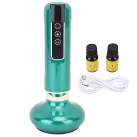 Electronic Cupping Set LED Display Bian Stone 6 Gears Rechargeable Negative Pressure Heating Intelligent Gua Sha Cupping Kit Green