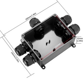 Jttxiu Abzweigdose IP68 Wasserdichte, Verteilerdose Kabelverbinder, 5-Wege Klemmdose Aussen, Verbindungsdose Stromverteiler Au?en Wasserdicht fr ?4mm-8mm und ?9mm-12mm Kabeldurchmesser