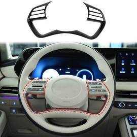 Korlot Carbon Fiber Style Interior Steering Wheel Cover Trim for 2020-2024 Hyundai Sonata for 2023-2024 Palisade