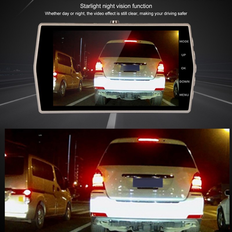 Car Driving Recorder DVR 4in IPS Screen 170° Wide Angle