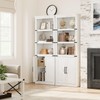 GAOMON Farmhouse Bookcases with Doors, 5 Tier Bookshelf with Storage,