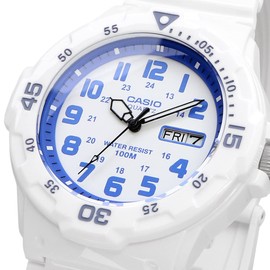 Casio MRW-200 Men's Standard Quartz Watch, Gloss White x Blue MRW-200HC-7B2V, sports