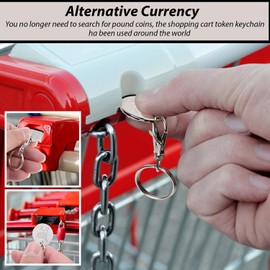 UK Shopping Trolley Coins Keyring UK Portable Token Coins for Supermarket Shopping Retail Store Cart Unlocker Multipurpose Trolley Token Coins 2x