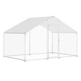 GOJOOASIS Large Metal Chicken Coop for 15-20 Chickens Walk-in Run Pen Cage Outdoor Poultry Coop for Yard Garden with Waterproof and Anti-UV Cover for Hens, Ducks, Rabbits, or Small Animals (Spire Top)