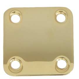 Guitar neck joint plate 46.6mm x 50mm in gold including screws
