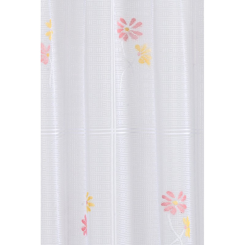 Elbersdrucke Transparent Bistro Curtain 25001 White / Colourful 60 x