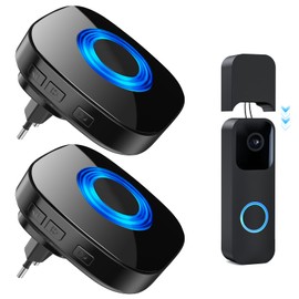 PHYSEN Wireless Signal Forwarding, Specially for Blink Doorbell, Wireless Bell Set, Only for Fixed Wired Mode, 58 Melodies & 5 Volume Levels, Range up to 200 m, 2 Receivers and 1 Transmitter