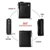 Men Wallet with Chain Vegan Faux Leather Bifold Wallet for