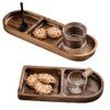 HALODAY Wooden Tray with compartments, Divided Snack Tray, Food Display,
