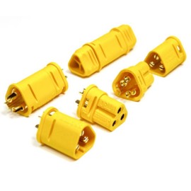 VUNIVERSUM 6 x Pairs (12 Pieces) MT30 Original Amass 3-Pin Gold Plug Socket for Copter Multirotor Brushless Motor Regulator ESC 30A by Mr. Stecker Modellbau®
