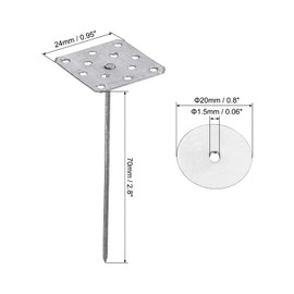 PATIKIL 2.8 Inch Perforated Insulation Pins with Round Washers, 80 Pack Aluminum Insulating Nails Wall Plug for Fixing Foam Boards to Wall or Ceiling