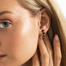 18K Gold Birthstone Earrings for Women Teen Girls Small Huggie Hoop Earrings Tiny Cartilage Stud Earrings Mini Cartilage Hypoallergenic Cubic Zirconia Birthstone Huggie Earrings (June, golden)