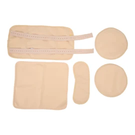 4pcs Castor Oil Packs Set Prevent Leakage Adjust Strap Reusable Castor Oil Wrap for Neck Waist Khaki