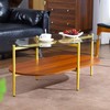 Glass and Wood Coffee Table, Mid Century Modern Design, Clear