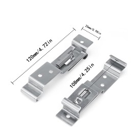 4 Pcs Trailer Number Plate Holder, Stainless Steel License Plate Brackets with Spring Clips, Rustproof Number Plate Fixing Kit for Car, Caravan, Truck