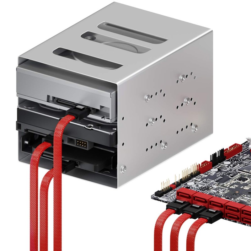 deleyCON 3 x 50 cm SATA 3 Nylon Cable Set