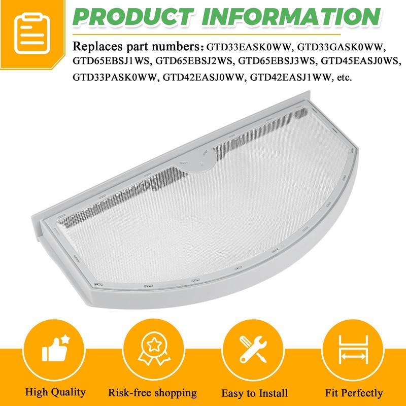 GTD42EASJ2WW GTD33EASK0WW GTX22EASK0WW WE03X23881 Dryer Lint Filter Replacement for GE