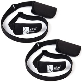 Zite Fishing Rod Protector Pack of 2 | Adjustable 80-220 cm | Neoprene Protector for Two Piece Fishing Rods | Protection for Handle & Tip | Black Rod Caps with Logo Printed