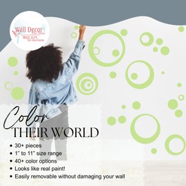 Key Lime Green Wall Vinyl Sticker Decal Circles, Bubbles, Dots 25+ Pc