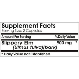 Naturetition Supplements Slippery Elm Bark 900mg ~ 100 Capsules - No Additives