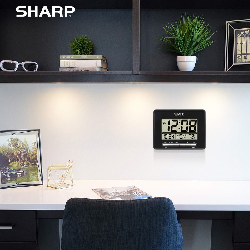 Sharp Atomic Desktop Clock – Auto Set Digital Alarm Clock