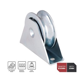 DOJA Industrial Sliding Gate Roller Size: 80 x 20 cm, 1 Piece, Sliding Door Roll Wheel, U-Shape Wheels, Gate Track Rail, Roller Rail, Garage Roller, Sliding Doors, Sliding Gates Pulley