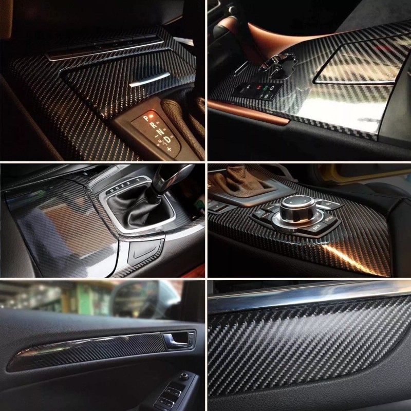 AUTOGOODY 20ft x 5ft Gloss Black 4D Carbon Fiber Vinyl