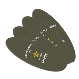 U.S. Army Proud Sister of a Soldier Double-Sided Oval Nail File Emery Board Set 4 Pack