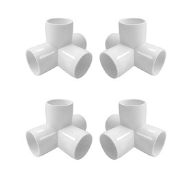 TOMEEX 4way 1/2 inch PVC Fittings Corner Cross Elbow 90 Degree for Greenhouse Shed Pipe, Tent Connection Tee, Furniture Build Grade SCH40 [4 Pack]
