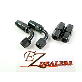 EZ-LINES 4L60E 4L65E Automatic Transmission Cooler Line Kit Black -6 AN Steel Braided