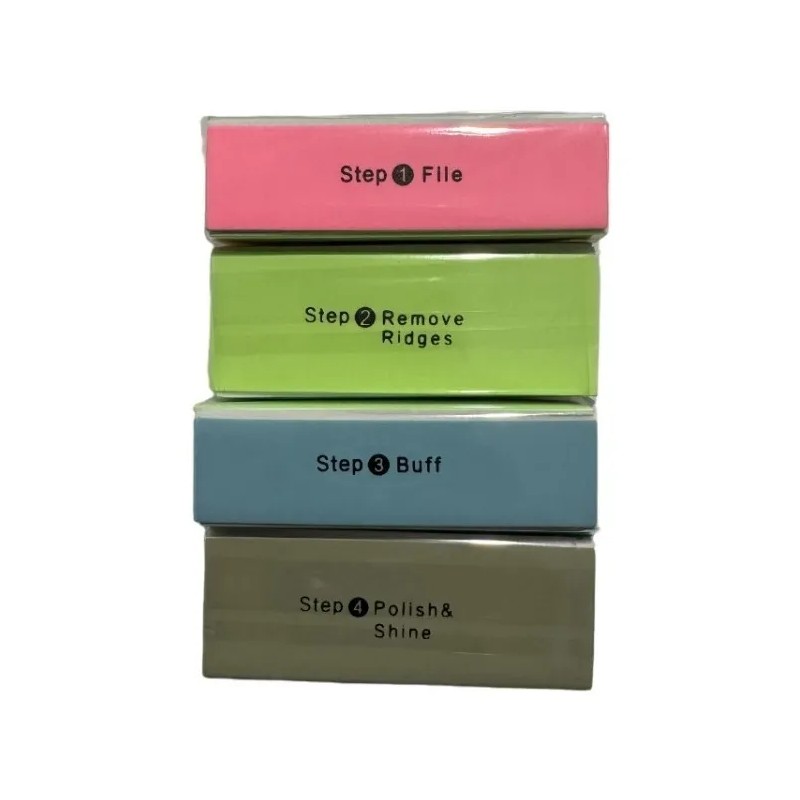 Lima Uñas Buffer Pulidor 4 Pasos Manicure Decoracion 1 Pz